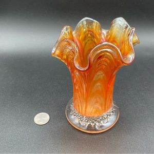 Carnival glass vase.
